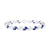 Thumbnail Image 1 of Marquise Blue and White Lab-Created Sapphire Alternating Leaf Bracelet in Sterling Silver - 7.5"