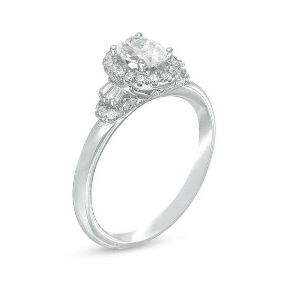 Vera Wang Love Collection 0.69 CT. T.W. Oval Diamond Frame Engagement Ring in 14K White Gold