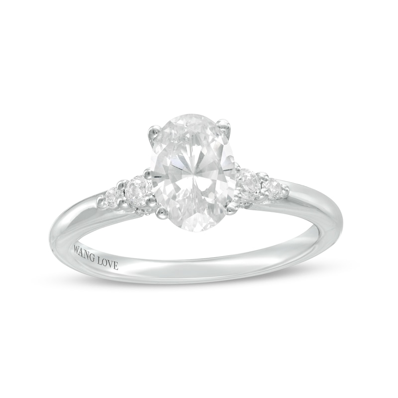 Vera Wang Love Collection 0.82 CT. T.W. Oval Diamond Engagement Ring in 14K White Gold|Peoples Jewellers