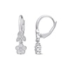 0.32 CT. T.W. Diamond Flower and Leaves Vintage-Style Drop Earrings in Sterling Silver