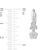 0.32 CT. T.W. Diamond Flower and Leaves Vintage-Style Drop Earrings in Sterling Silver