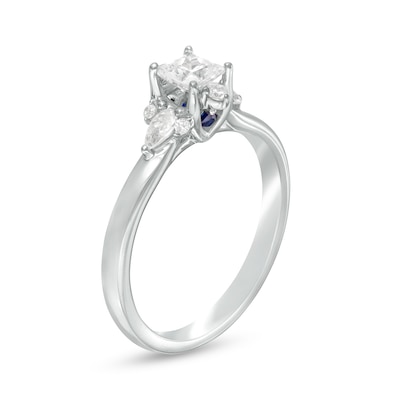 Vera Wang Love Collection 0.69 CT. T.W. Princess-Cut Diamond Ornate Frame Engagement Ring in 14K White Gold