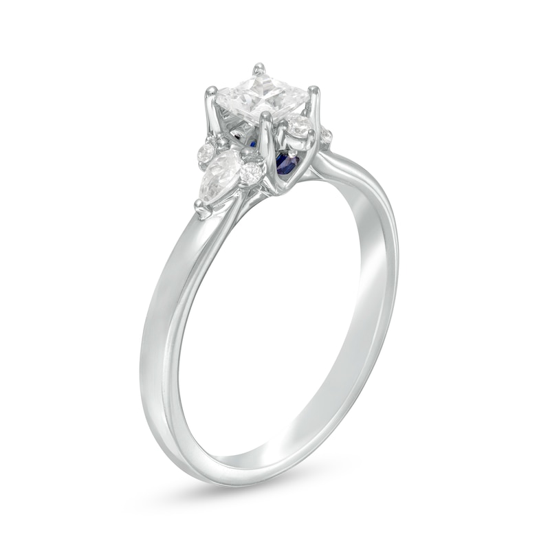 Vera Wang Love Collection 0.69 CT. T.W. Princess-Cut Diamond Ornate Frame Engagement Ring in 14K White Gold|Peoples Jewellers