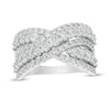 Thumbnail Image 0 of 2.00 CT. T.W. Certified Lab-Created Diamond Multi-Row Bypass Ring in 14K White Gold (F/SI2)