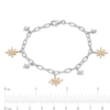 Thumbnail Image 3 of 0.16 CT. T.W. Certified Canadian Diamond True North Charm Bracelet in Sterling Silver and 10K Gold - 7.5" (I/I2)