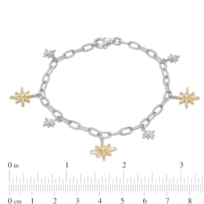 0.16 CT. T.W. Certified Canadian Diamond True North Charm Bracelet in Sterling Silver and 10K Gold - 7.5" (I/I2)