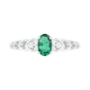 Thumbnail Image 2 of Oval Lab-Created Emerald and Diamond Accent Heart-Sides Trio Ring in Sterling Silver