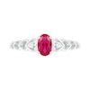 Thumbnail Image 2 of Oval Lab-Created Ruby and Diamond Accent Heart-Sides Trio Ring in Sterling Silver