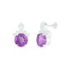 Thumbnail Image 0 of 6.0mm Amethyst and Lab-Created White Sapphire Crown Stud Earrings in Sterling Silver