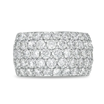 4.00 CT. T.W. Certified Lab-Created Diamond Multi-Row Band in 14K White Gold (F/SI2)