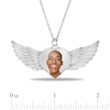 Thumbnail Image 3 of Engravable Photo Heart with Angel Wings Pendant in Sterling Silver (1 Image and 3 Lines)