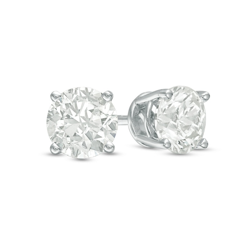CT. T.W. Diamond Solitaire Stud Earrings in 10K White Gold|Peoples Jewellers
