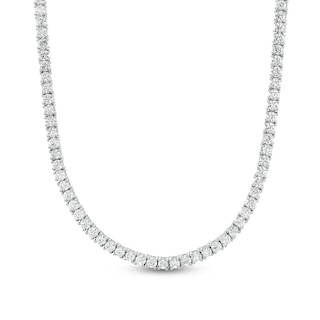 10.00 CT. T.W. Certified Lab-Created Diamond Tennis Necklace in 14K White Gold (F/SI2) - 16"