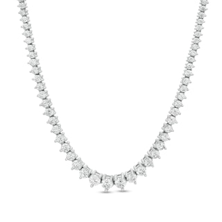 6.00 CT. T.W. Certified Lab-Created Diamond Graduating Tennis Necklace in 14K White Gold (F/SI2) - 16"