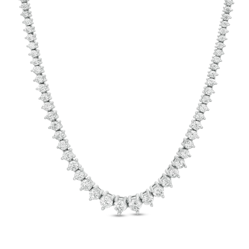 6.00 CT. T.W. Certified Lab-Created Diamond Graduating Tennis Necklace in 14K White Gold (F/SI2) - 16"|Peoples Jewellers