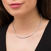 Thumbnail Image 1 of 6.00 CT. T.W. Certified Lab-Created Diamond Graduating Tennis Necklace in 14K White Gold (F/SI2) - 16"