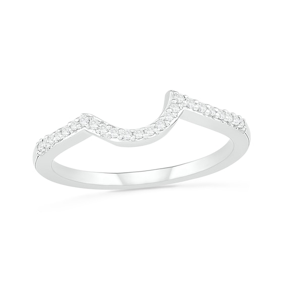 Oval Lab-Created White Sapphire Crossover Bypass Split Shank Bridal Set in Sterling Silver