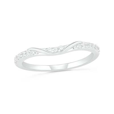 Oval Lab-Created White Sapphire Tri-Sides Split Frame Multi-Row Bridal Set in Sterling Silver