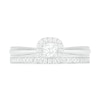 Thumbnail Image 2 of 0.29 CT. T.W. Princess-Cut Diamond Frame Vintage-Style Bridal Set in 10K White Gold