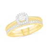 Thumbnail Image 1 of 0.29 CT. T.W. Princess-Cut Diamond Frame Vintage-Style Bridal Set in 10K Gold