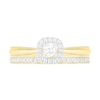 Thumbnail Image 3 of 0.29 CT. T.W. Princess-Cut Diamond Frame Vintage-Style Bridal Set in 10K Gold