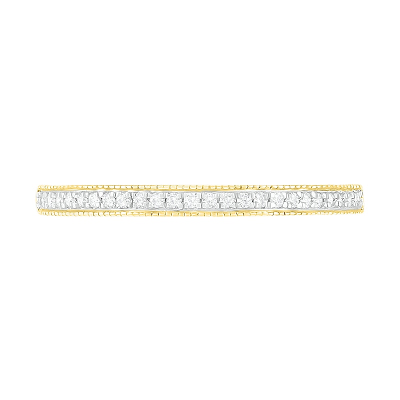 Main Image 8 of 0.29 CT. T.W. Princess-Cut Diamond Frame Vintage-Style Bridal Set in 10K Gold