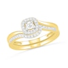 Thumbnail Image 0 of 0.29 CT. T.W. Princess-Cut Diamond Frame Bypass Shank Bridal Set in 10K Gold