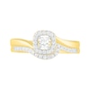 Thumbnail Image 2 of 0.29 CT. T.W. Princess-Cut Diamond Frame Bypass Shank Bridal Set in 10K Gold