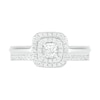 Thumbnail Image 2 of 0.37 CT. T.W. Princess-Cut Diamond Double Frame Bridal Set in 10K White Gold