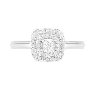 0.37 CT. T.W. Princess-Cut Diamond Double Frame Bridal Set in 10K Gold