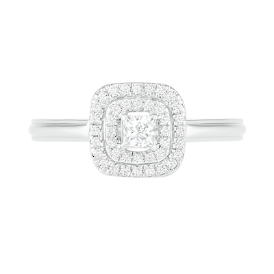 0.37 CT. T.W. Princess-Cut Diamond Double Frame Bridal Set in 10K Gold