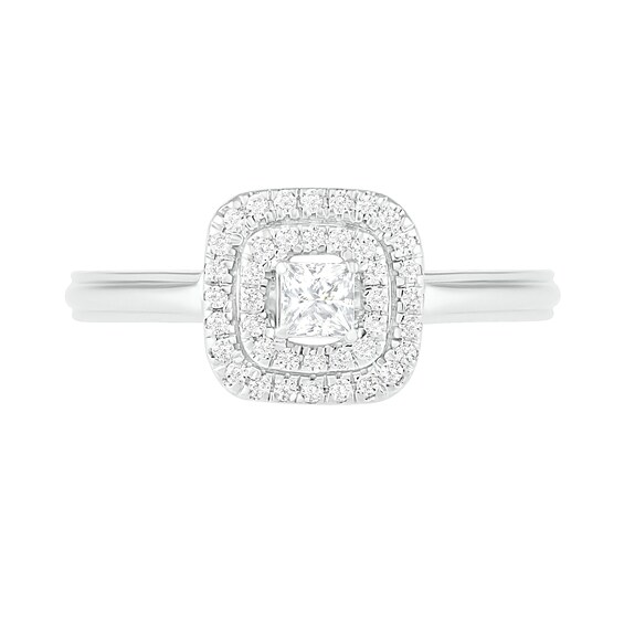 0.37 CT. T.W. Princess-Cut Diamond Double Frame Bridal Set in 10K Gold