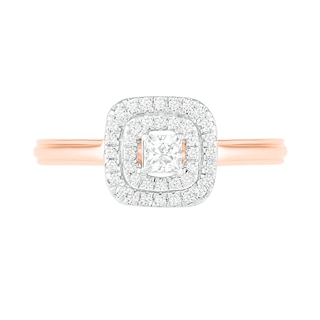 0.37 CT. T.W. Princess-Cut Diamond Double Frame Bridal Set in 10K Rose Gold