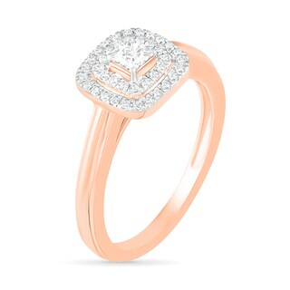 0.37 CT. T.W. Princess-Cut Diamond Double Frame Bridal Set in 10K Rose Gold