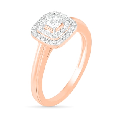 0.37 CT. T.W. Princess-Cut Diamond Double Frame Bridal Set in 10K Rose Gold