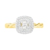 Thumbnail Image 5 of 0.37 CT. T.W. Princess-Cut Diamond Double Frame Twist Shank Bridal Set in 10K Gold