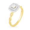 Thumbnail Image 6 of 0.37 CT. T.W. Princess-Cut Diamond Double Frame Twist Shank Bridal Set in 10K Gold