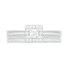 0.29 CT. T.W. Princess-Cut Diamond Frame Vintage-Style Bridal Set in 10K Gold