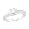 0.29 CT. T.W. Princess-Cut Diamond Frame Vintage-Style Bridal Set in 10K Gold