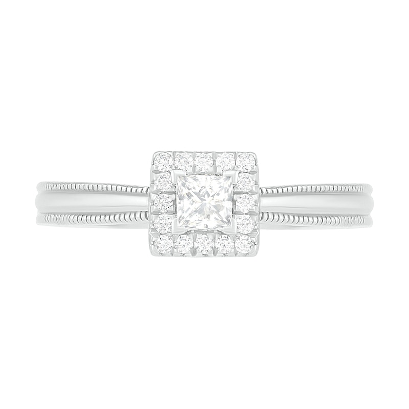 0.29 CT. T.W. Princess-Cut Diamond Frame Vintage-Style Bridal Set in 10K Gold|Peoples Jewellers