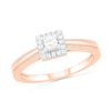 0.29 CT. T.W. Princess-Cut Diamond Frame Vintage-Style Bridal Set in 10K Rose Gold