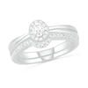 Thumbnail Image 0 of 0.29 CT. T.W. Oval Diamond Frame Bridal Set in 10K White Gold