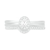 Thumbnail Image 2 of 0.29 CT. T.W. Oval Diamond Frame Bridal Set in 10K White Gold