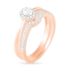 Thumbnail Image 1 of 0.29 CT. T.W. Oval Diamond Frame Bridal Set in 10K Rose Gold