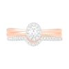 Thumbnail Image 2 of 0.29 CT. T.W. Oval Diamond Frame Bridal Set in 10K Rose Gold