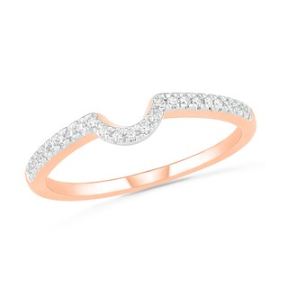 0.29 CT. T.W. Oval Diamond Frame Bridal Set in 10K Rose Gold