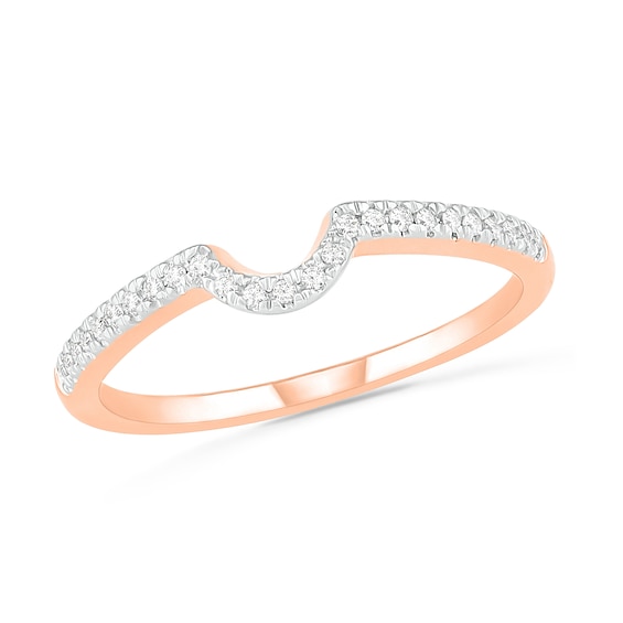 0.29 CT. T.W. Oval Diamond Frame Bridal Set in 10K Rose Gold