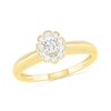 Thumbnail Image 4 of 0.29 CT. T.W. Oval Diamond Scallop Frame Vintage-Style Bridal Set in 10K Gold