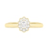 Thumbnail Image 5 of 0.29 CT. T.W. Oval Diamond Scallop Frame Vintage-Style Bridal Set in 10K Gold