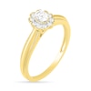 Thumbnail Image 6 of 0.29 CT. T.W. Oval Diamond Scallop Frame Vintage-Style Bridal Set in 10K Gold